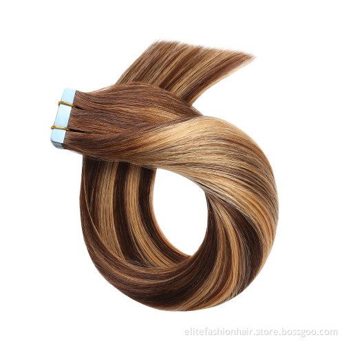 Wholesale No any split ends smooth Velvet Cuticle Remy Hair extensions tape weft hair extensions tape in human hair extensions
